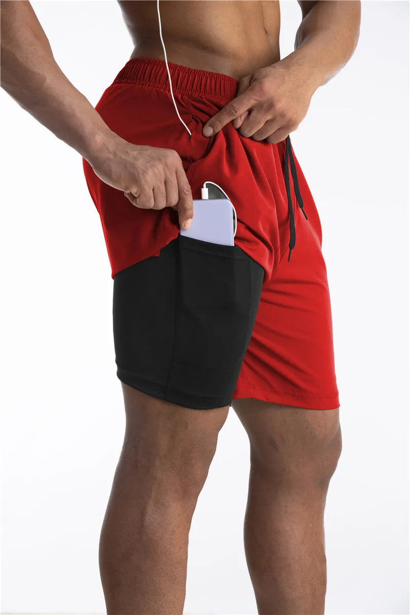 Men's 2-in-1 Quick-Dry Running Shorts – Summer 2024 Fitness & Gym Training Shorts