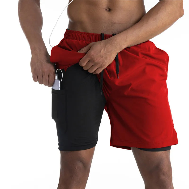 Men's 2-in-1 Quick-Dry Running Shorts – Summer 2024 Fitness & Gym Training Shorts