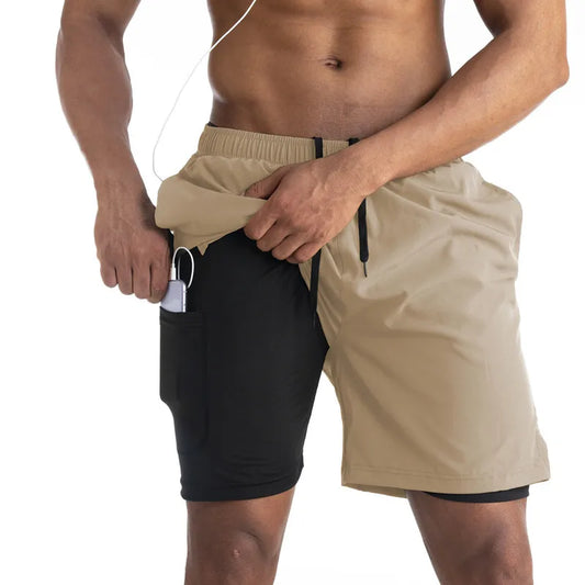 Men's 2-in-1 Quick-Dry Running Shorts – Summer 2024 Fitness & Gym Training Shorts