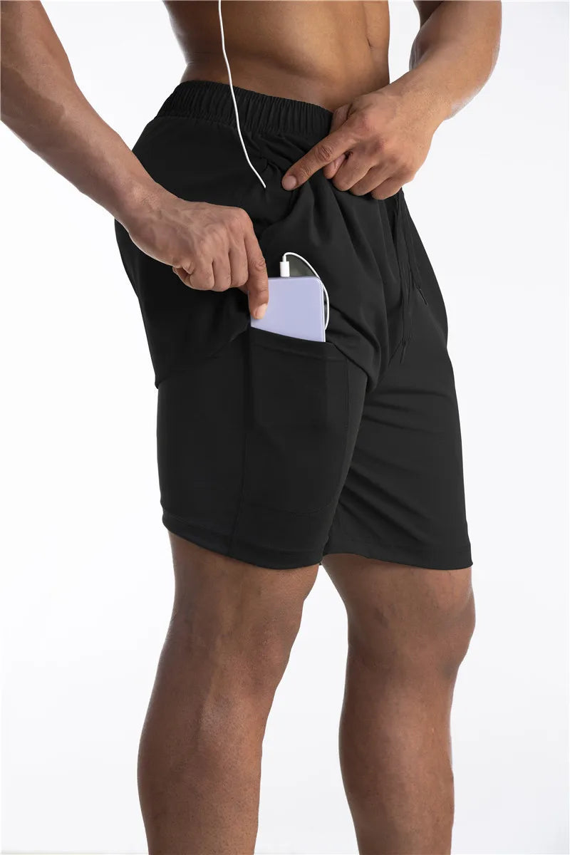 Men's 2-in-1 Quick-Dry Running Shorts – Summer 2024 Fitness & Gym Training Shorts