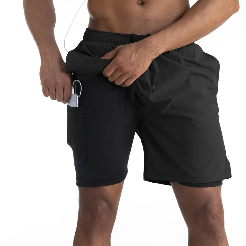 Men's 2-in-1 Quick-Dry Running Shorts – Summer 2024 Fitness & Gym Training Shorts